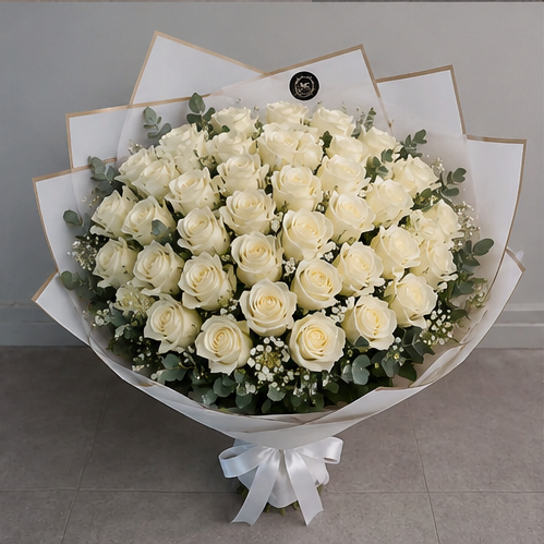 Foto de Ramo Oriental de 36 Rosas blancas